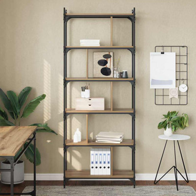 Bookcase Office Tier Book Shelf Rack Storage Cabinet Engineered Wood