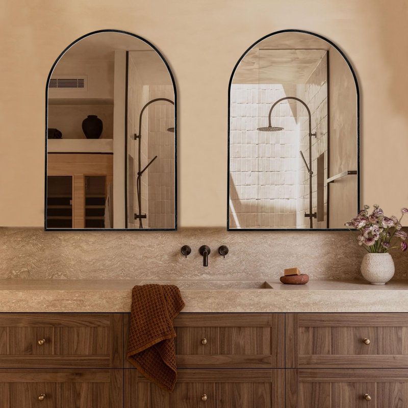 Miroir de salle de bain Juny, Noir, 2