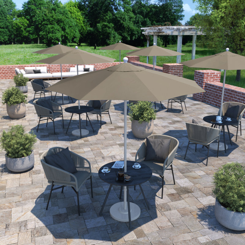 Parasol de marché 90 po Sunbrella, Sunbrella® à tissage uni palette colombe, Blanc mat
