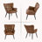  Modern Mid Century Accent Chair with Backrest & Metal Legs, Wingback Barrel Chair for Living Room Bedroom Home Office Vanity Room-676586437