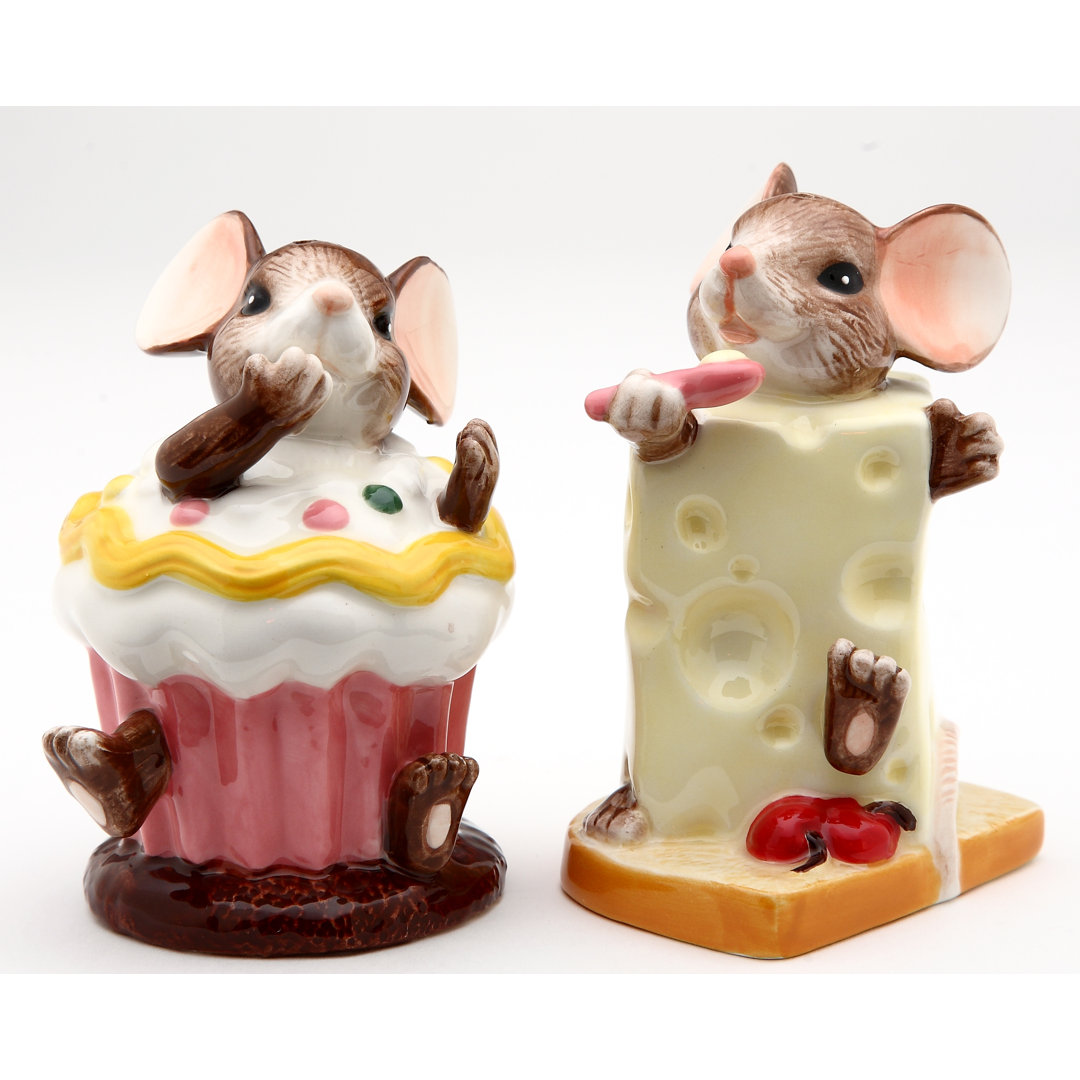 Cosmos Gifts Mice with Chesse Salt and Pepper Shaker Set Cosmos Gifts