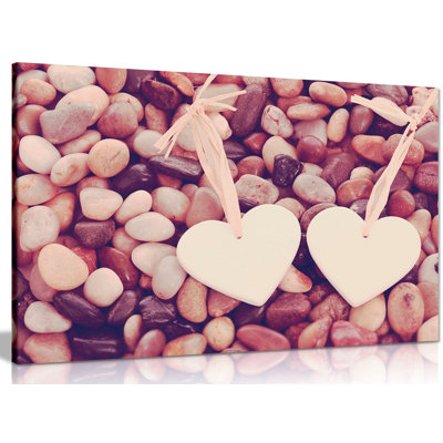 Love Hearts Stone - Wrapped Canvas Print