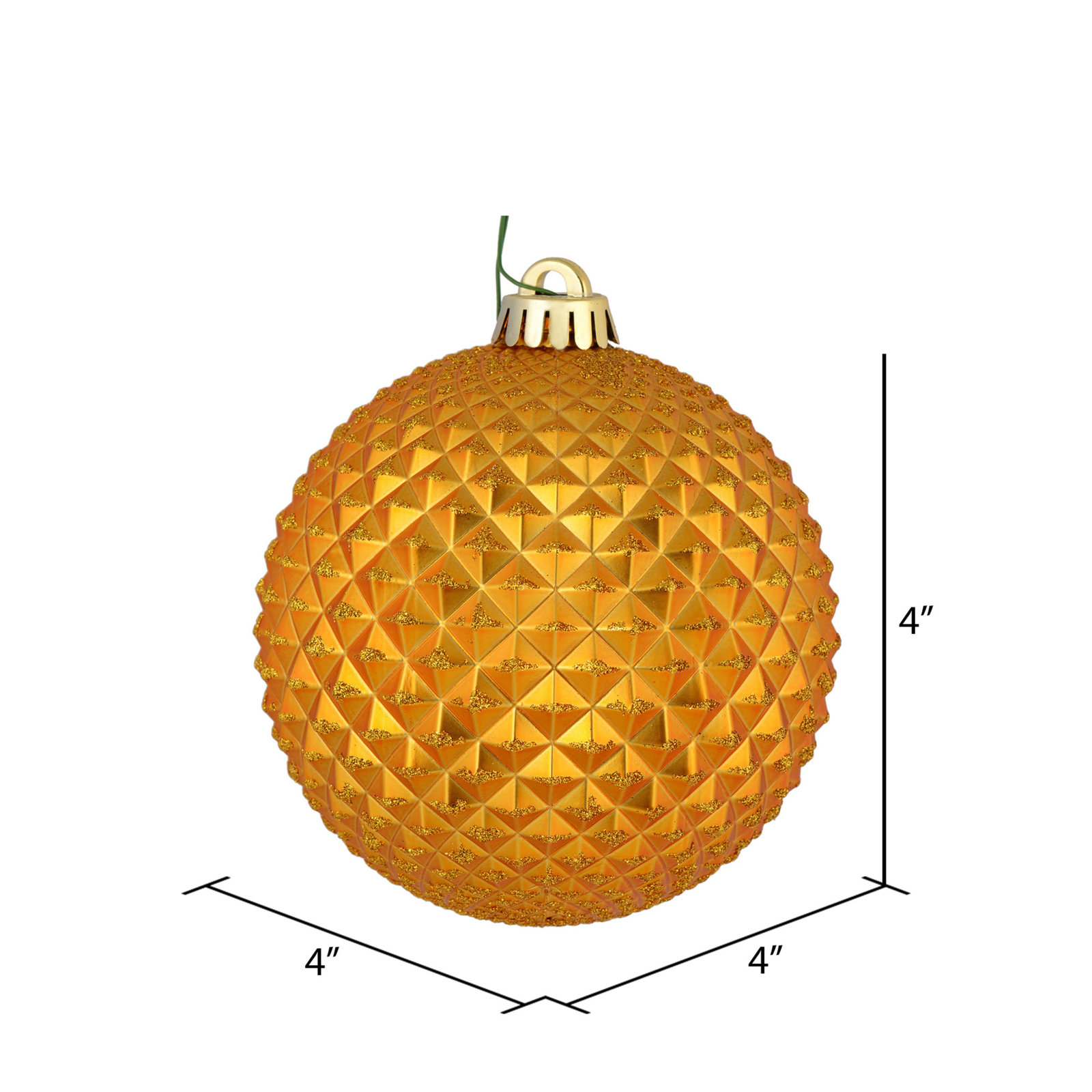 Durian Glitter Ball Ornament, Antique Gold