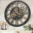 Wall Clock 24" Round Oversized for Living Room decor with Real Moving Gears America Collection-73808860
