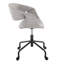 Chaise de travail en métal et tissu gris-125535696