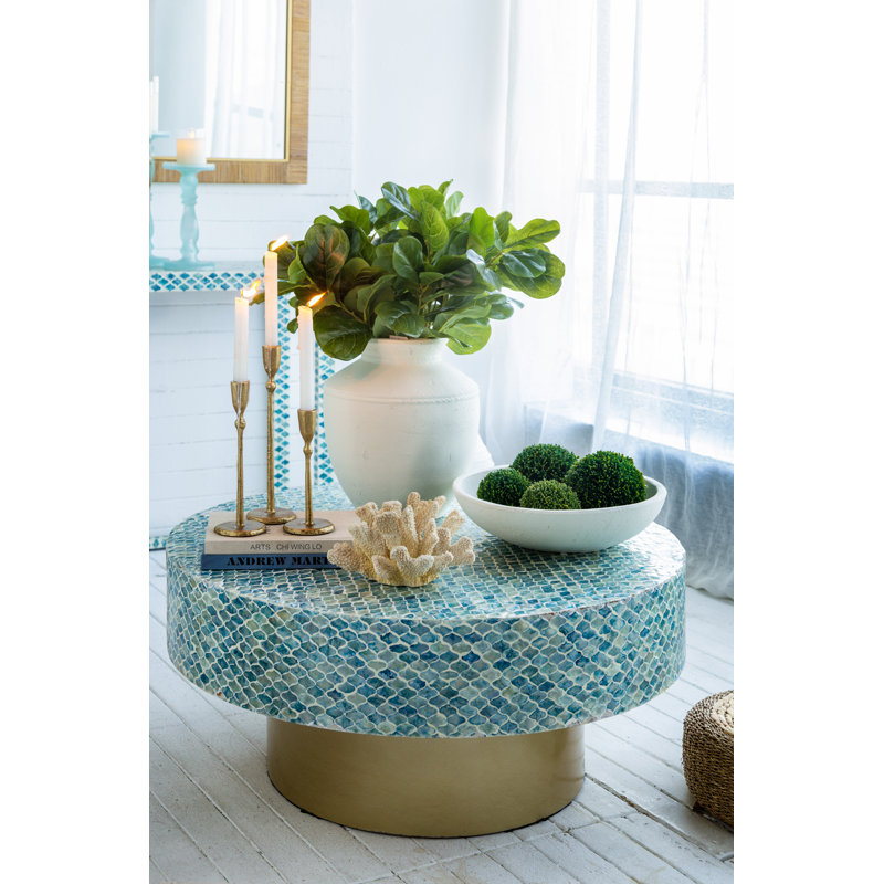 Round Terracotta Vase - Natural White Finish, 15.7" H x 13.8" W x 13.8" D