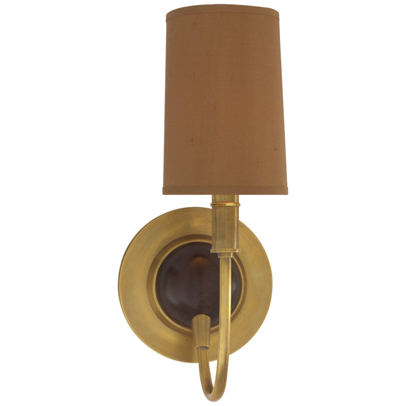 Thomas O'Brien Elkins Sconce, Antique Brass/Chocolate, Brown, Paper