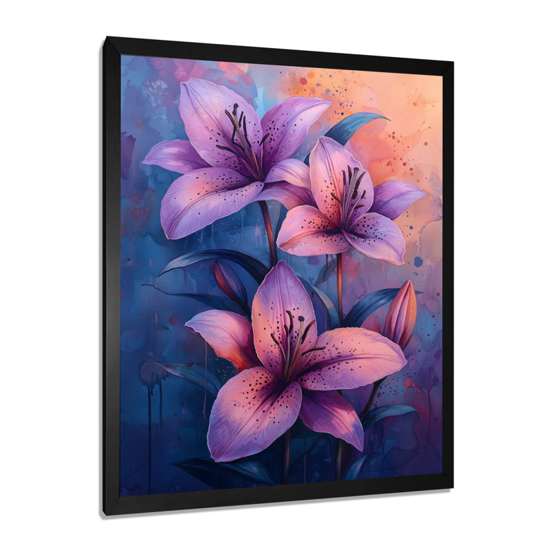 Shelbi - Floral Canvas Art Print, Noir, noir, noir, noir, H 20 po x l 12 po, Reproduction encadrée d'une seule photo