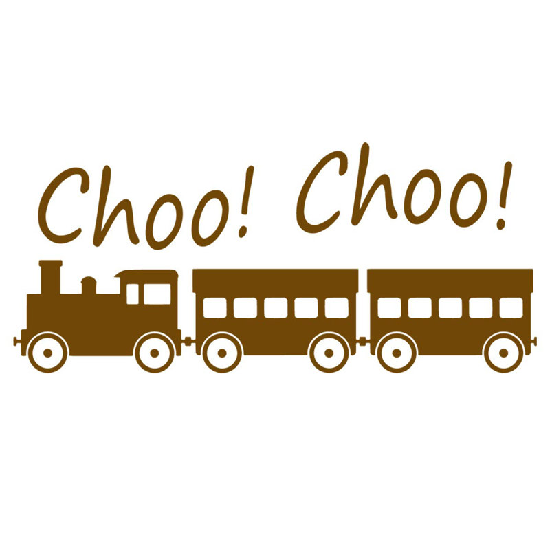Décalcomanie murale Anadarko Choo Choo Train, H 18 po x l 40 po x P 0,01 po, Brun