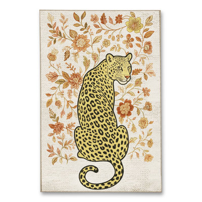 Tapis tissé crème à imprimé tigre Mosso