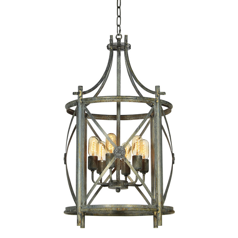 Rosette 4 - Light Lantern Drum Chandelier, Deep Ocean