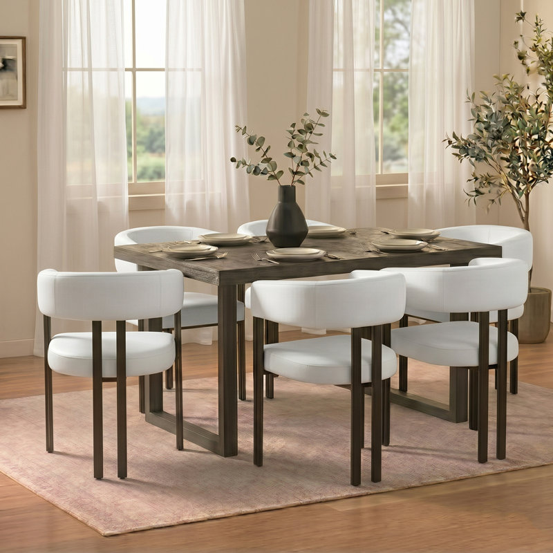 Chaise de salle à manger moderne en similicuir