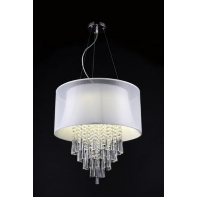 Transitional 6 Light Crystal Pendant With Shade