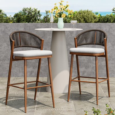 De 2 en plein air en forme, PE, coussin d'eau, cadre en aluminium, style moderne et finition avec