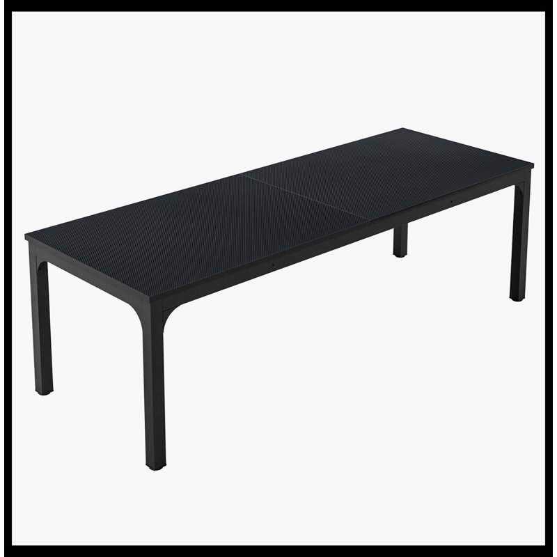 Table de salle à manger rectangulaire de 78 pouces de long pour 6 à 8 personnes, Noir / Noir