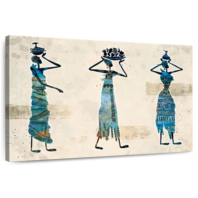 Leisha - récolte africaine bleue, H 24 po x l 36 po