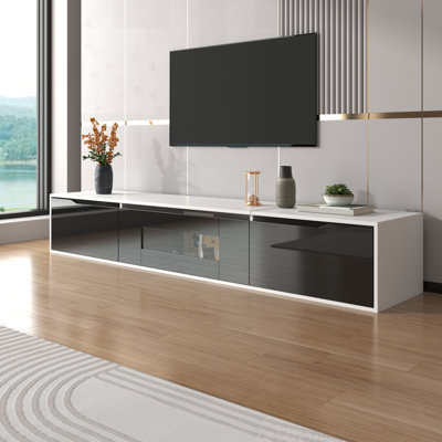 TV cabinet, high-gloss TV cabinet, matching colours with colour-changing LED lights (only front cabinet door high-gloss)