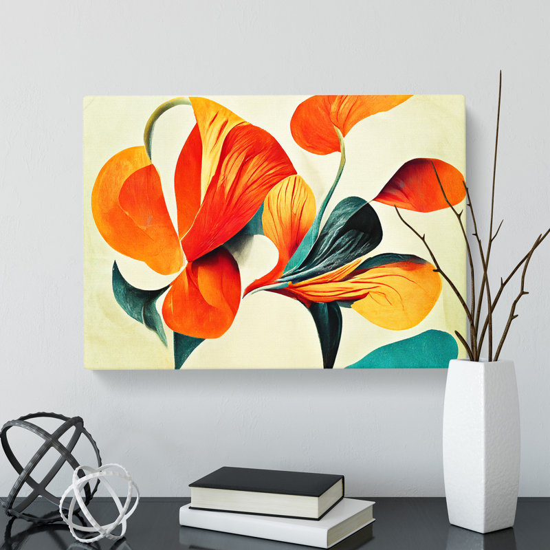 Artistic Floral Abstract Vol.7 - Wrapped Canvas Print, 40cm H x 60cm W x 3cm D