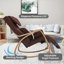 Pour la détente dans le salon, le fauteuil inclinable de massage inclinable luxueux en lin brun classique