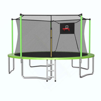 Trampoline ,Sports Fitness Trampolines with Enclosure Net, Recreational for Outdoor Indoor