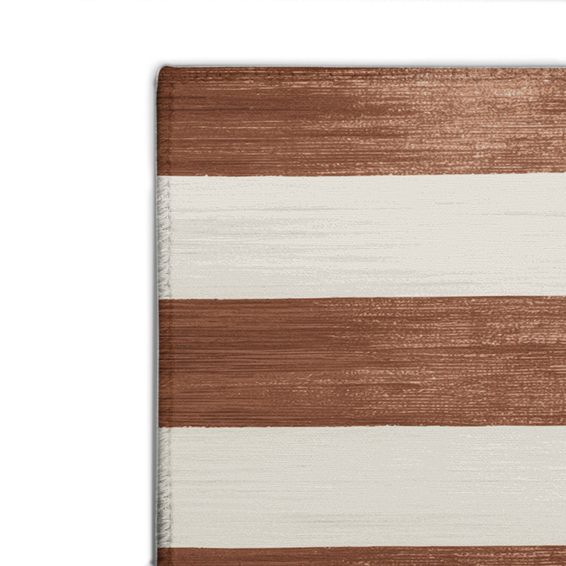 Tapis intérieur / extérieur beige HorizontalStripes, Rectangle 2' x 3'