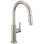 Robinet de cuisine en nickel brossé avec douchette extractible Nicoli, robinet d'évier de cuisine monotrou moderne, poignée simple, acier inoxydable