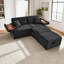 Causeuse et chaise longue Fluffy 2-en-1 avec rangement caché, repose-pieds double et table-1301622263