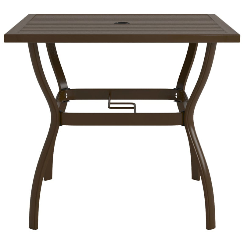 vidaXL Outdoor Dining Table Patio Table Porch Deck Garden Furniture Steel, Brown