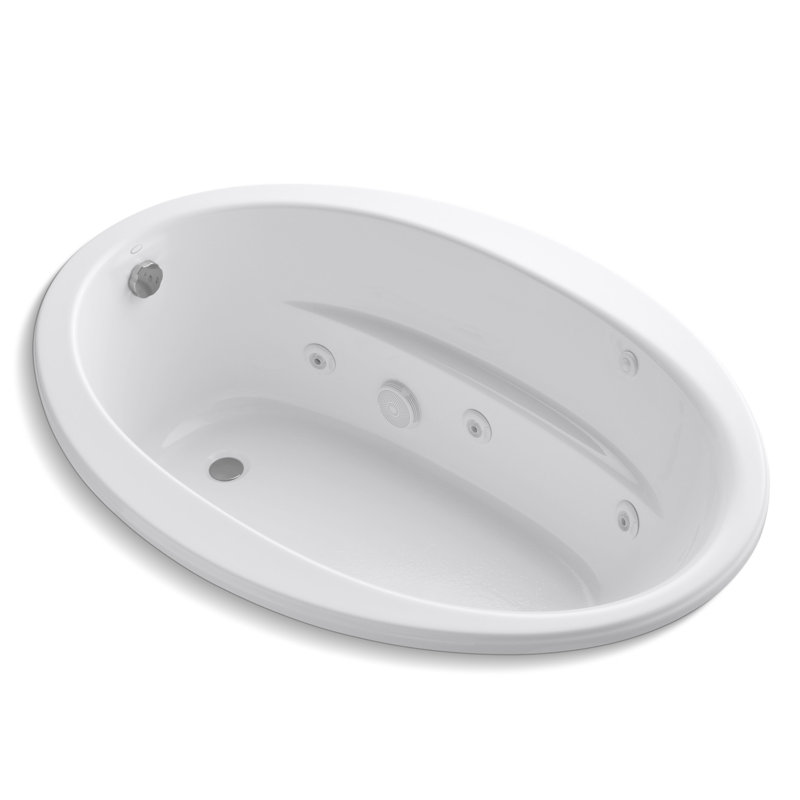 Sunward 60" x 42" Undermount Whirlpool Bathtub, White, Yes