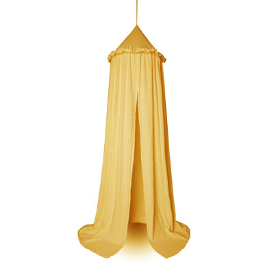 Kids Bed Canopy with Frills Cotton Cover Net for Baby Crib Reading Nook Curtain Hideaway Hanging Round Tent Nursery Bedding Play Room Decor