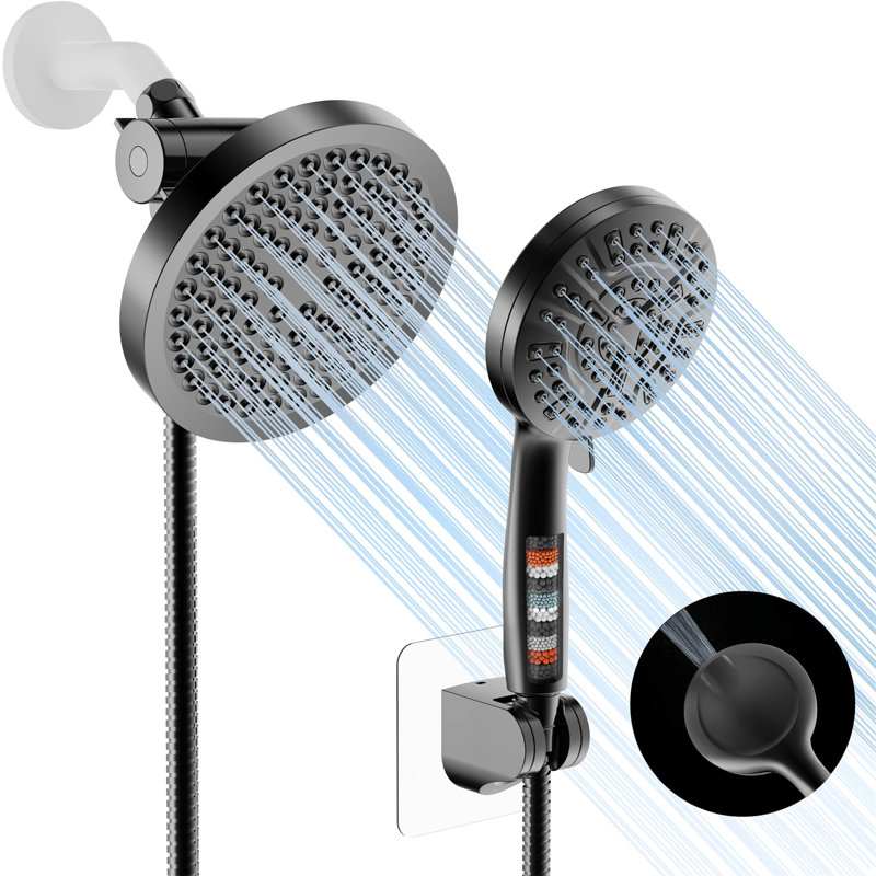Premium Dual Shower Head Combo With Handheld Spray & Advanced Filtration System, Chrome