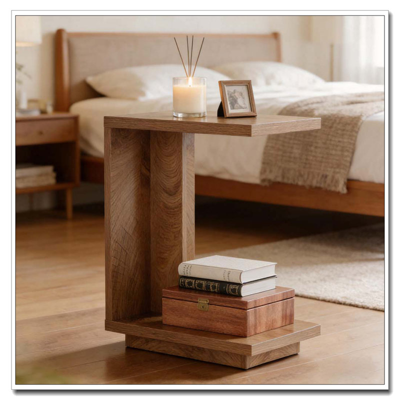 Table de chevet en forme de C