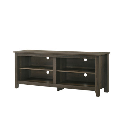 Dark Oak Tv Stand With Open Shelves And Cable Management Outlook For 50 - 59" Tvs 58" In Dusty Shelf Safeguarding