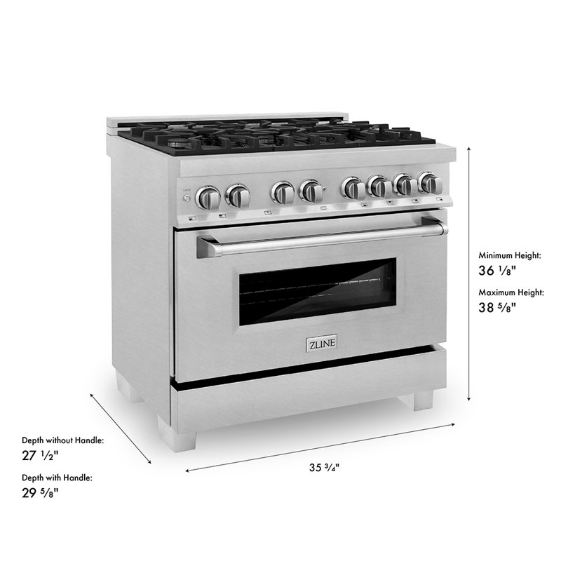 ZLINE 36" Legacy Dual Fuel Range, Stainless Steel Satin Stainless Steel