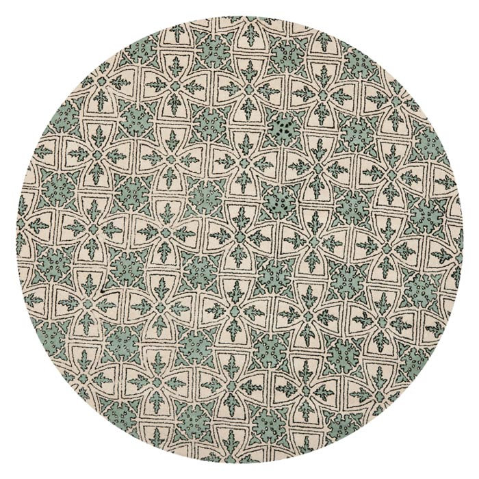 Tapis géométrique en laine touffeté à la main Martelange, Rond 7 pi