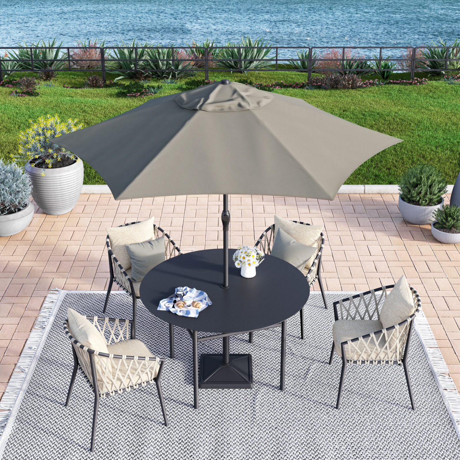 Toscana 9' Umbrella, Taupe