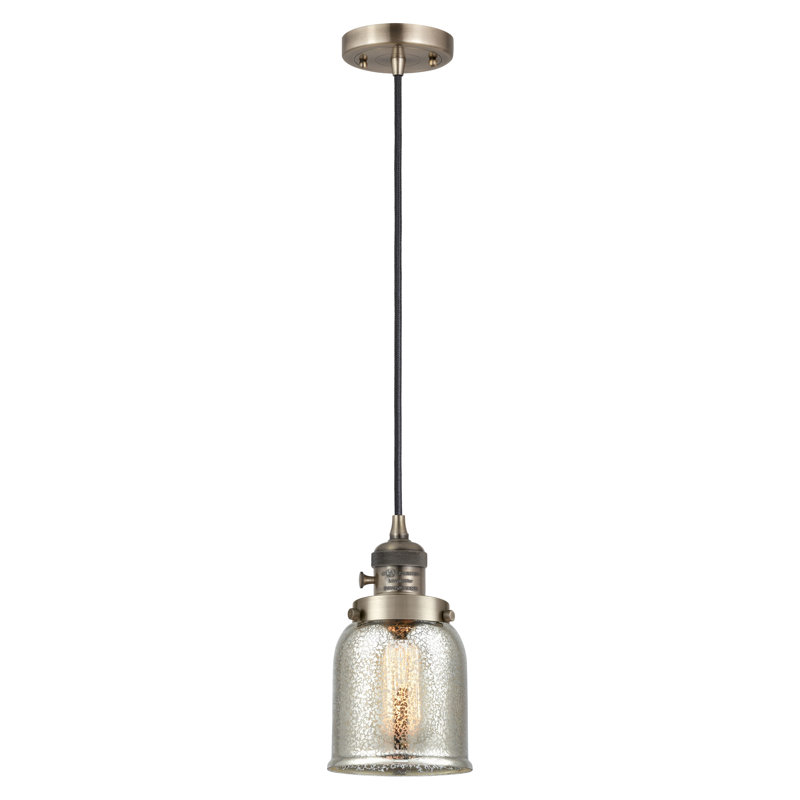 Franklin Restoration - Amberlynn - 1 Light Cord Hung Mini Pendant - On-Off Turn Switch - Bulb Not Included, Antique Brass