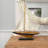 Wood Sail Boat Decorative Sculpture with Beige and Navy Accents and Lifelike Rigging