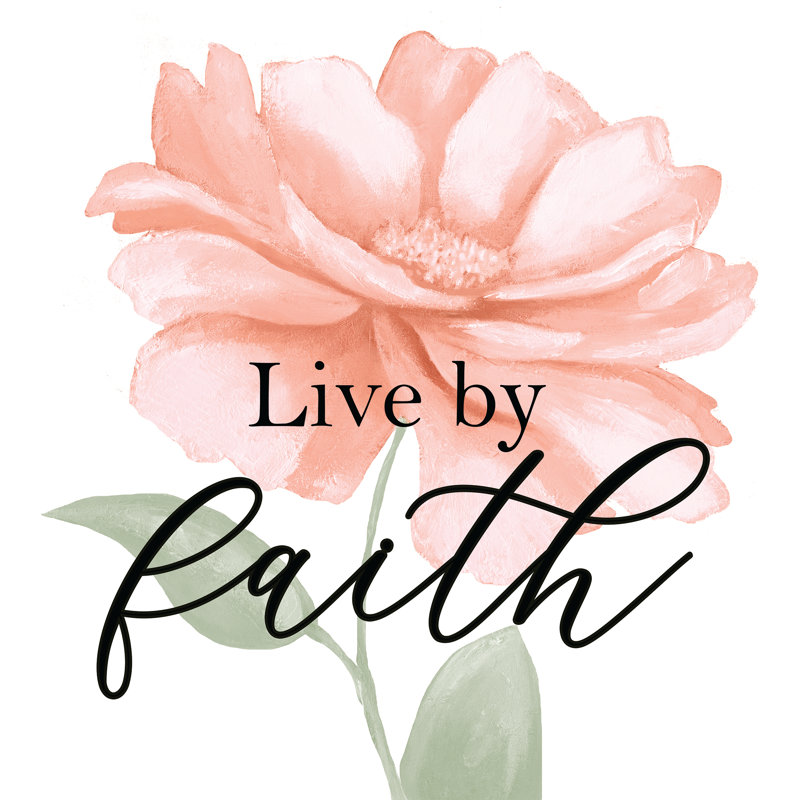 Live By Faith par Inconnu, Papier avec cadre unique blanc, H 12 po x l 12 po, Blanc
