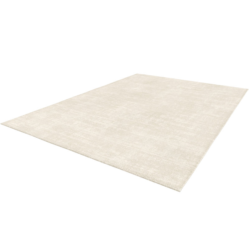 Tiffany Smooth Low Pile Semi-Plain Cream Rug, Rectangle 200 x 290 cm