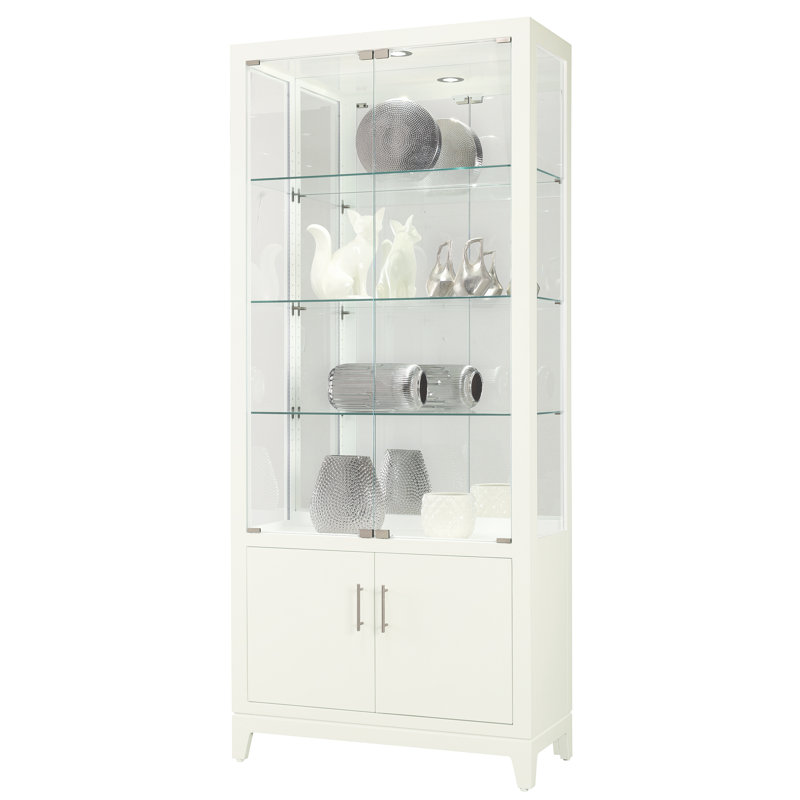 Larson Lighted Curio Cabinet, Gloss White