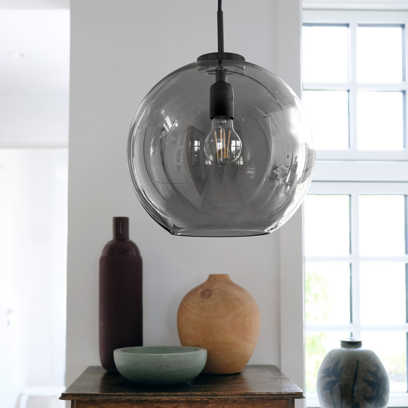 1 - Light Smoke Single Pendant, 25" W x 25" D