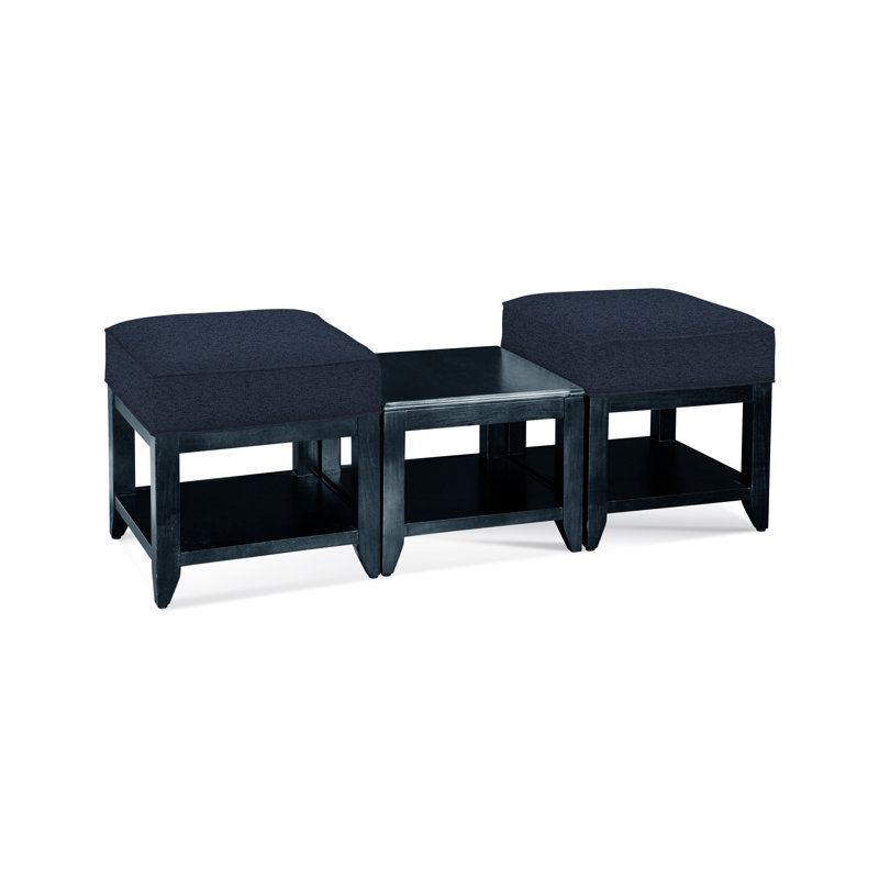 Elements Upholstered Cube Ottoman, Basic Navy; 0317-61, Havana