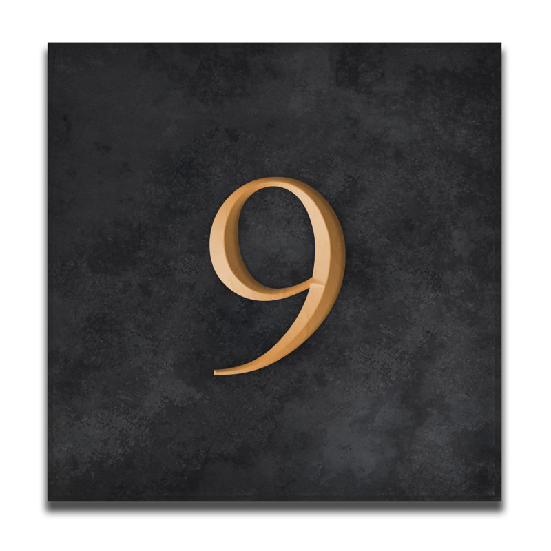 Velia 17.78cm H Stone House Number, Gold, 9