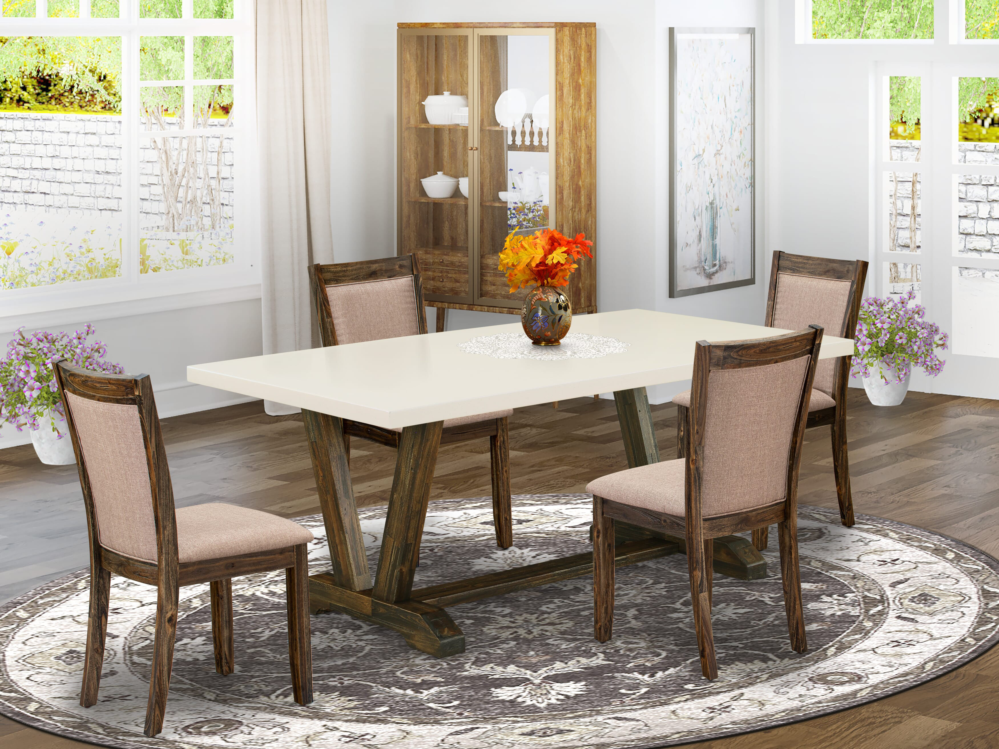Rosalind Wheeler Dining Table Set Consists of Rectangular Table and ...