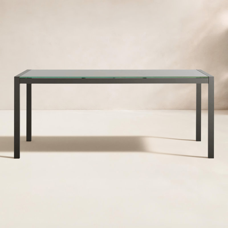 Skiff Outdoor Dining Table, Carbon, 35" D x 71" L