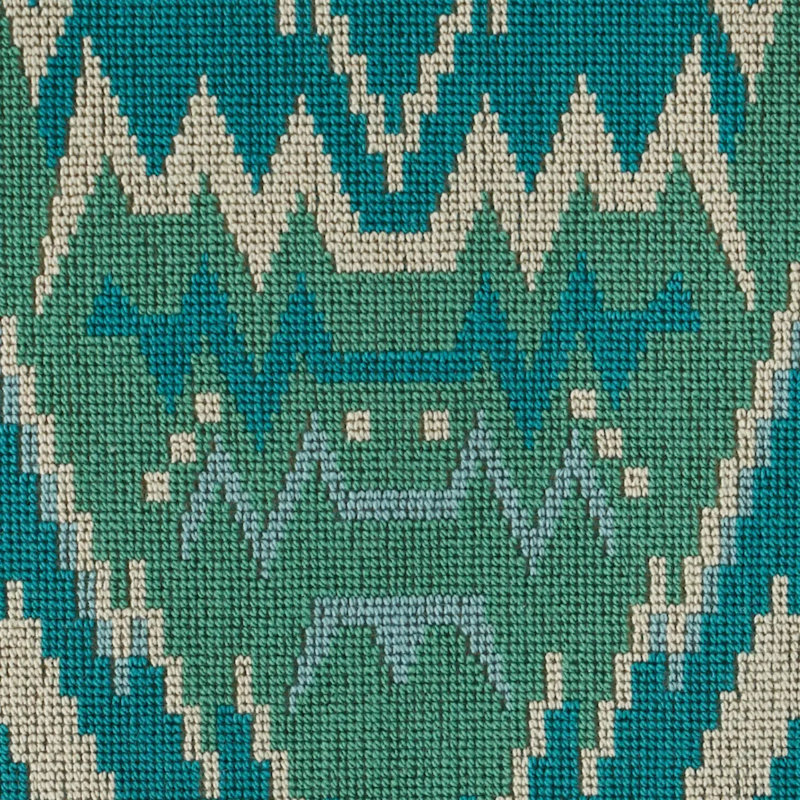 Tauride Épinglé Fabric, Blue/ Medium Blue/ Green