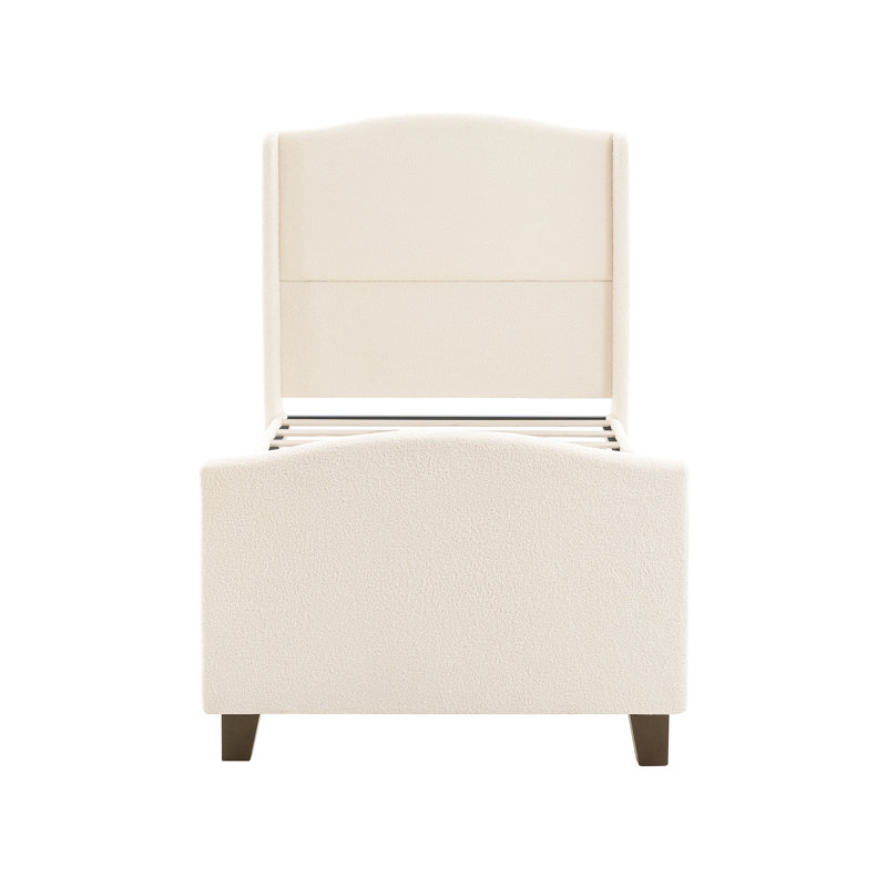 Structure de lit Teddy, Lit simple, Blanc
