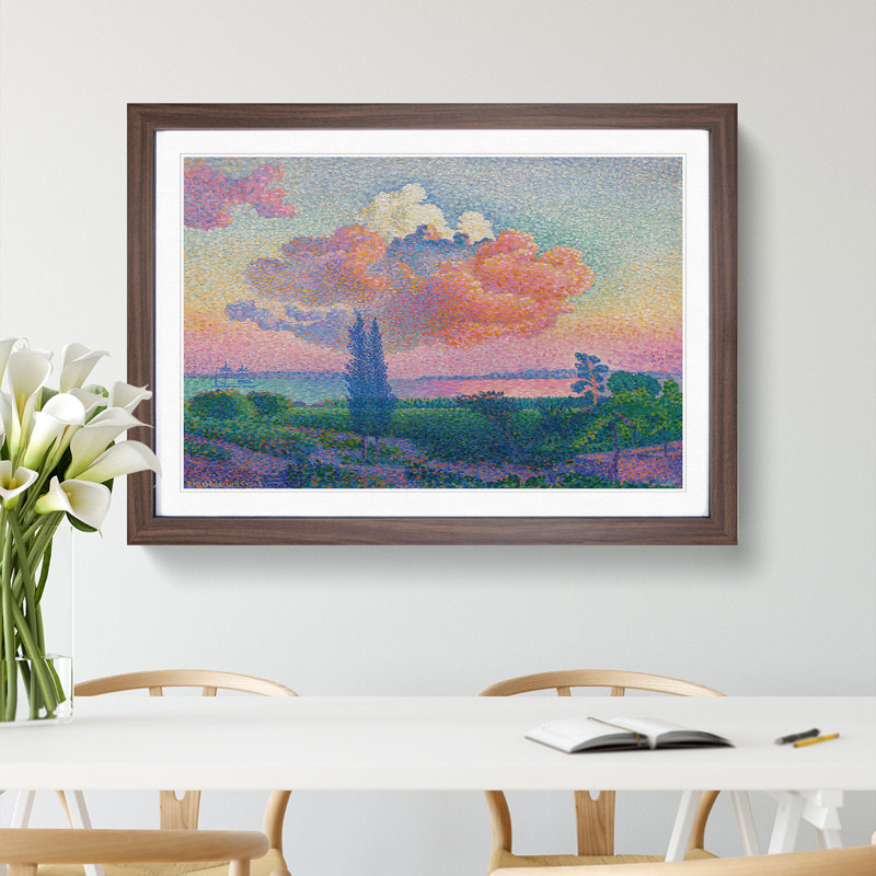 The Rose Cloud by Henri-Edmond Cross - Picture Frame Painting, 48cm H x 65cm W x 2cm D, Walnut Framed