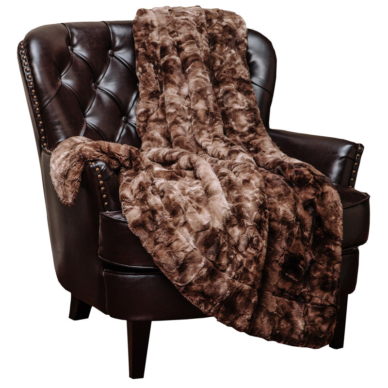Woven Blanket, 66" W x 90" L, Chocolate